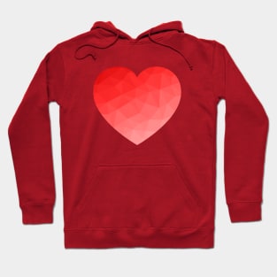 Red gradient geometric mesh pattern heart Valentines day love Hoodie